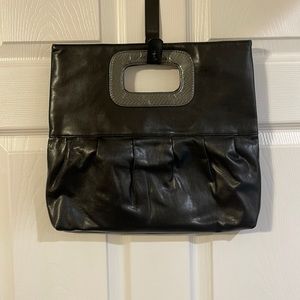EUC faux leather foldover bag